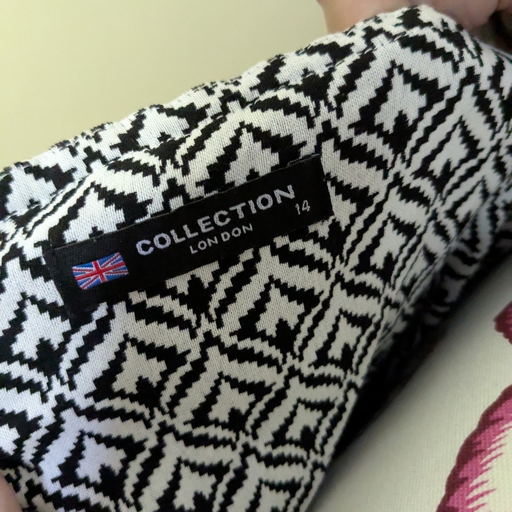 Collection B Monochrome Geometric Pattern Dress - Picture 3 of 3